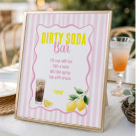 Nyligen Utexaminerade Rosa Ränder Smutsig Läskbar Poster
