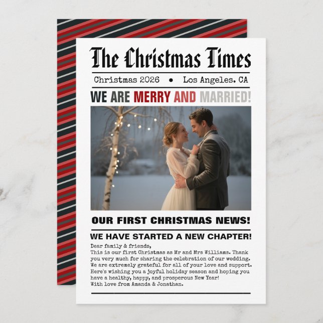 Nyligen vår första jultidning Stil Photo Julkort (Fram/baksida)