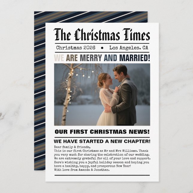 Nyligen vår första jultidning Stil Photo Julkort (Fram/baksida)