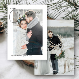 Nyligen vårdad första julklapp, 2 foto julkort