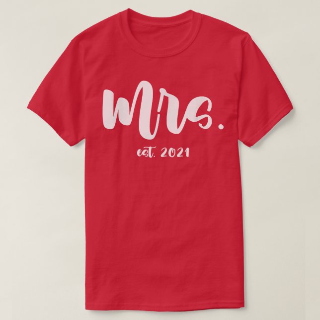 Nyligen Wed Giftermål Honeymoon Bride Groom Couple T Shirt (Design framsida)