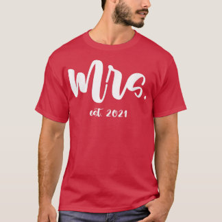 Nyligen Wed Giftermål Honeymoon Bride Groom Couple T Shirt