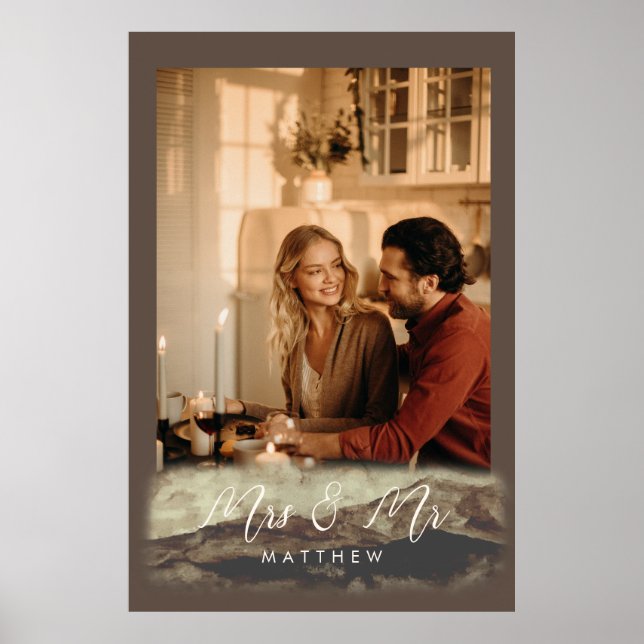 Nyligen Weds Mrs&Rocky Landcape Photo Poster (Framsidan)