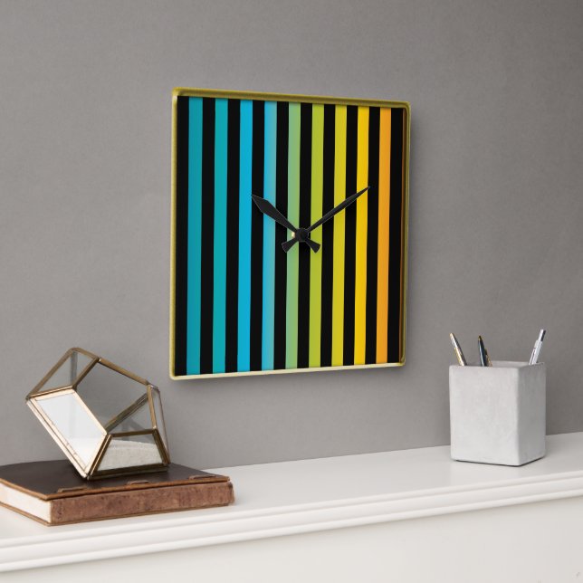 Nylon trendig med mode färgad utformning 6 fyrkantig klocka (Kontor)