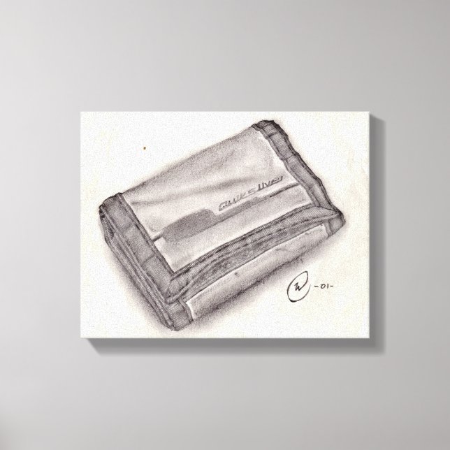 Nylon Wallet Pencil Sketch - Pop Culture Canvastryck (Framsida)