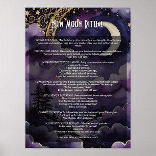Nymåne-ritual hedniskt bönerbok skuggor poster
