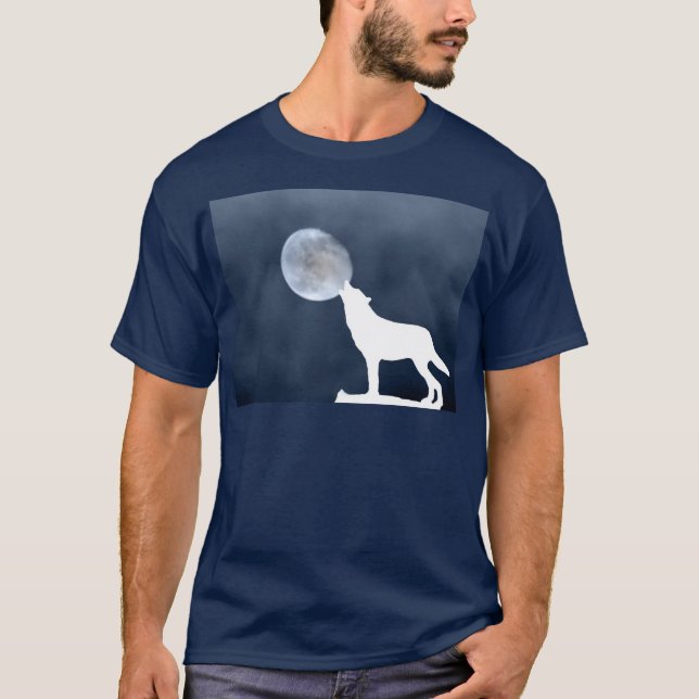 Nymåne - ylande varg t shirt (Framsida)