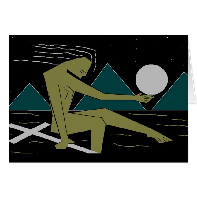 Nymph med Kor Hälsningskort (Framsidan Horizontal)