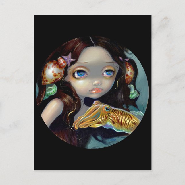 "Nymph with a Cuttlefish" vykort (Framsida)