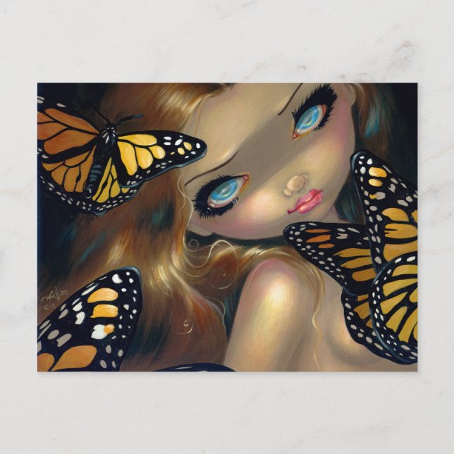 "Nymph with Monarchs" vykort (Framsida)