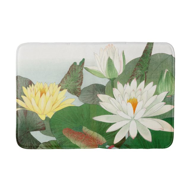 Nymphaea lotus, japanskt träsnitt, 1917 badrumsmatta (Framsidan)
