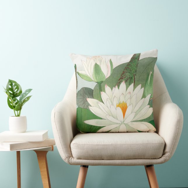 Nymphaea lotus, japanskt träsnitt, 1917 kudde (Stol)