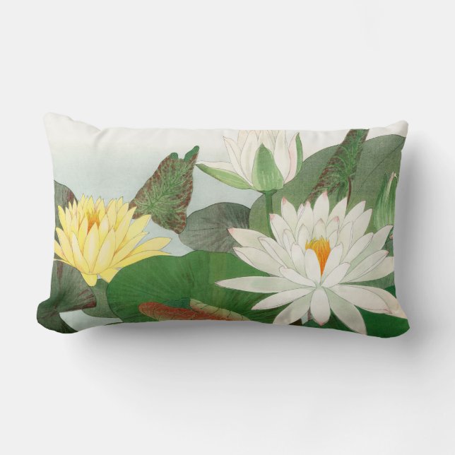 Nymphaea lotus, japanskt träsnitt, 1917 lumbarkudde (Framsida)