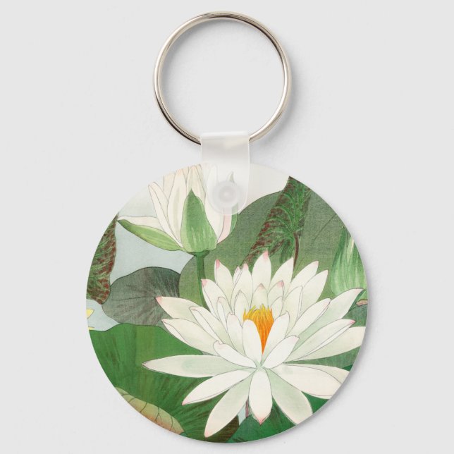 Nymphaea lotus, japanskt träsnitt, 1917 nyckelring (Framsida)
