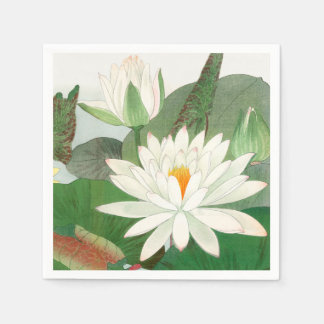 Nymphaea lotus, japanskt träsnitt, 1917 pappersservett