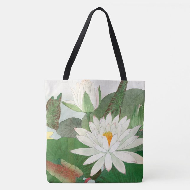 Nymphaea lotus, japanskt träsnitt, 1917 tygkasse (Framsida)