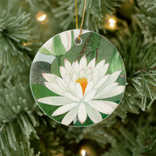Nymphaea lotus, Träd Julgransprydnad Keramik