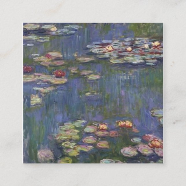 Nymphéas Claude Monet Fyrkantigt Visitkort (Framsida)