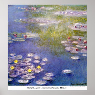 Nympheas på Giverny av Claude Monet Poster