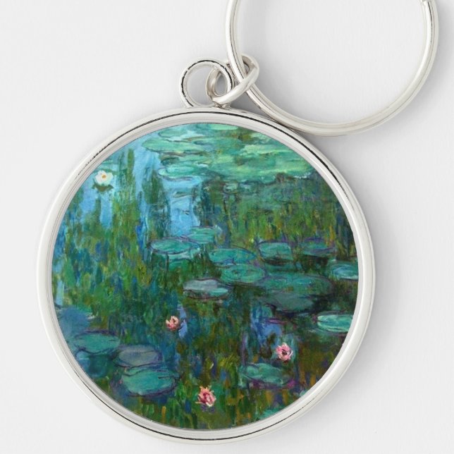 Nympheas Rund Silverfärgad Nyckelring (Framsidan)