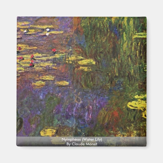 Nymphéas (Vatten Lily) av Claude Monet Magnet (Framsidan)