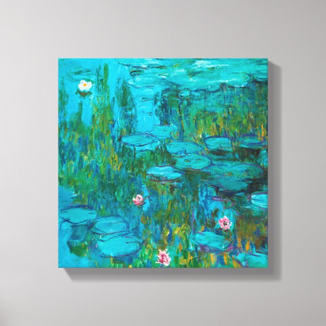 Nymphs by Monet,äktans imponerande målning Canvastryck (Framsida)
