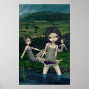 Nymphs Colloring Berries Art Print Poster