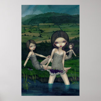 Nymphs Colloring Berries Art Print Poster