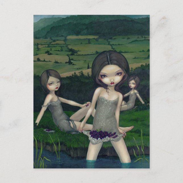 "Nymphs Colloring Berries" vykort (Framsida)