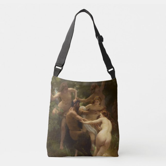 Nymphs och Satyr av William-Adolphe Bouguereau Axelväska (Framsida)