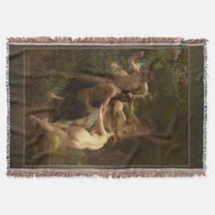 Nymphs och Satyr av William-Adolphe Bouguereau Filt