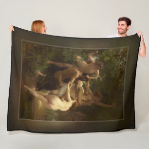 Nymphs och Satyr av William-Adolphe Bouguereau Fleecefilt