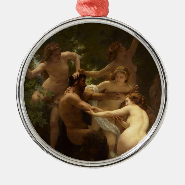 Nymphs och Satyr av William-Adolphe Bouguereau Julgransprydnad Metall (Framsidan)