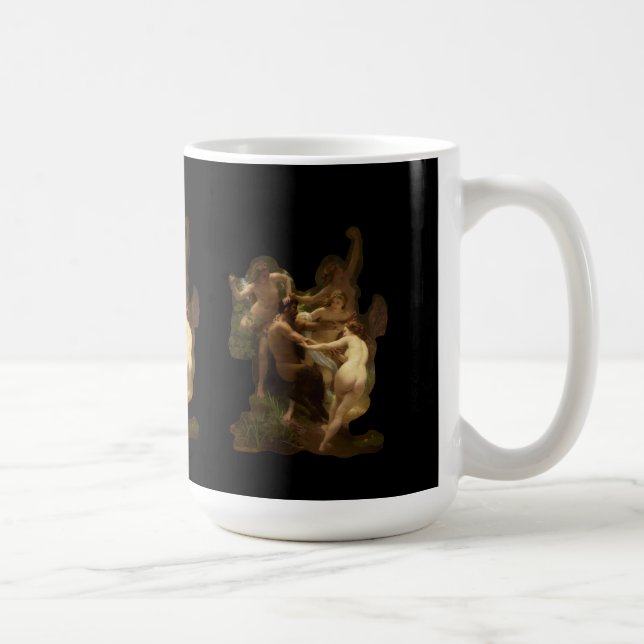 Nymphs och Satyr av William-Adolphe Bouguereau Kaffemugg (Höger)
