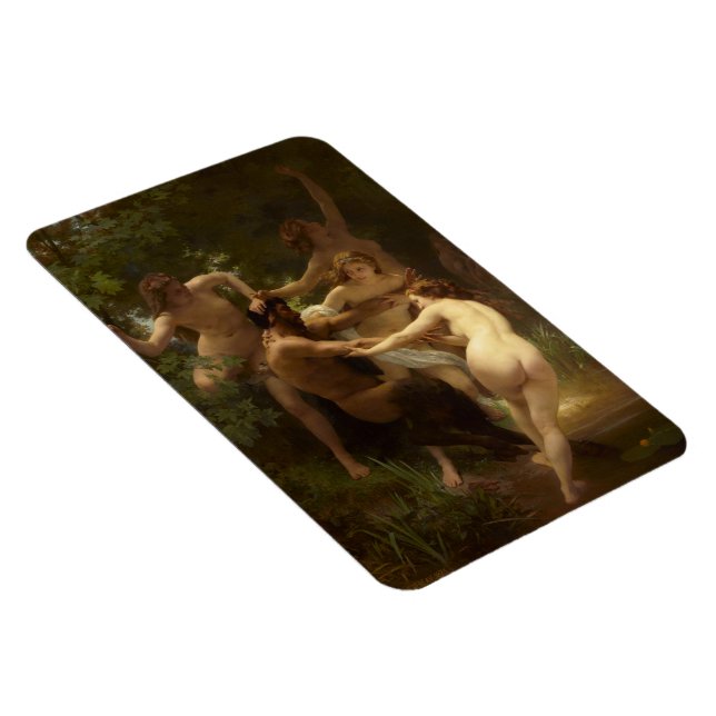 Nymphs och Satyr av William-Adolphe Bouguereau Magnet (Högersidan)