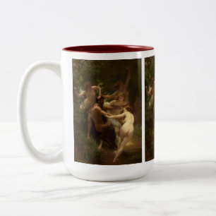 Nymphs och Satyr av William-Adolphe Bouguereau Två-Tonad Mugg