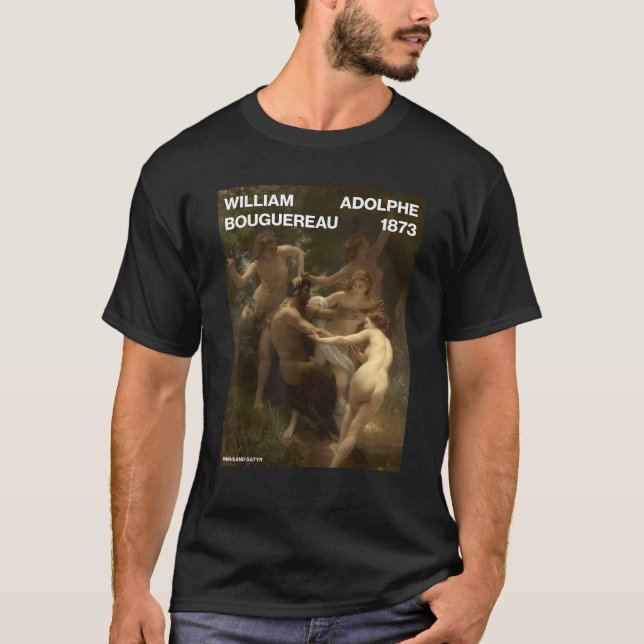 Nymphs och Satyr William Adolphe Bouguereau T Shirt (Framsida)
