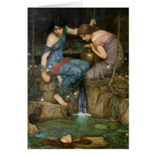 Nymphs som finner huvudet av Orpheus Hälsningskort