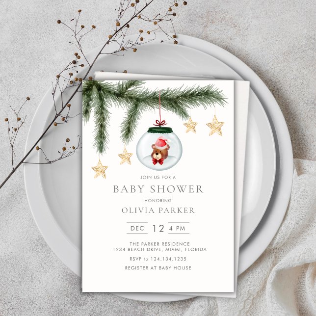 Nyneutrala vinter-babyskor för akut könskur inbjudningar (Cute Gender Neutral Winter Baby Shower Invitation)