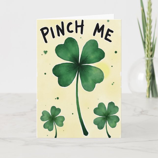 Nyp mig klöver St Patricks-kort Kort (Framsida)