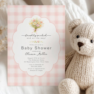 Nyplockad Trädgårds Baby Shower Inbjudningar