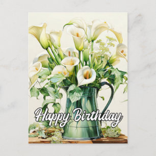Nyplockade Callalilje Blommor Helg Vykort