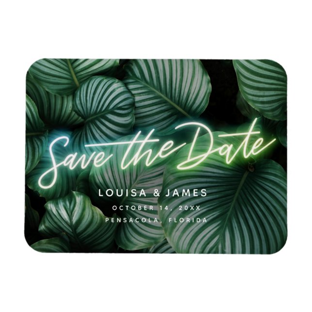 Nysignera Modern Tropical Save the Date Magnet (Horisontell)