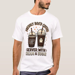 Nyskapad Kaffe Halloween Spökskål T Shirt