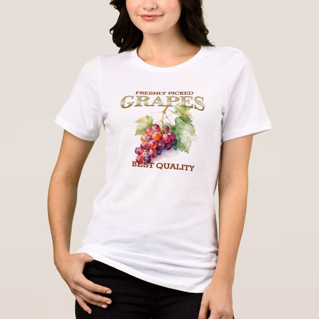 Nyskördade vindruvor - bästa kvalitet t shirt (Framsida)