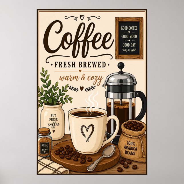 Nysluten kaffe 16x24 poster (Framsidan)