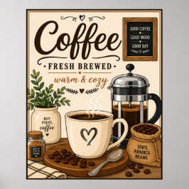 Nysluten kaffe poster
