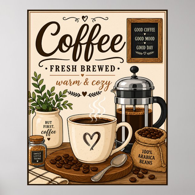 Nysluten kaffe poster (Framsidan)
