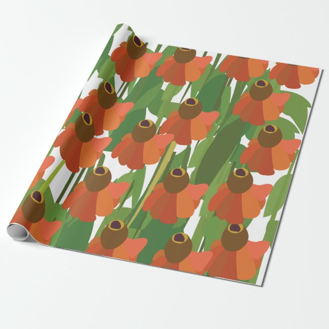Nysört Vildblomma Blomma Presentpapper (Utrullad)