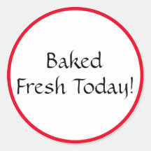 Nyss Bakad Idag Oval Klistermarke